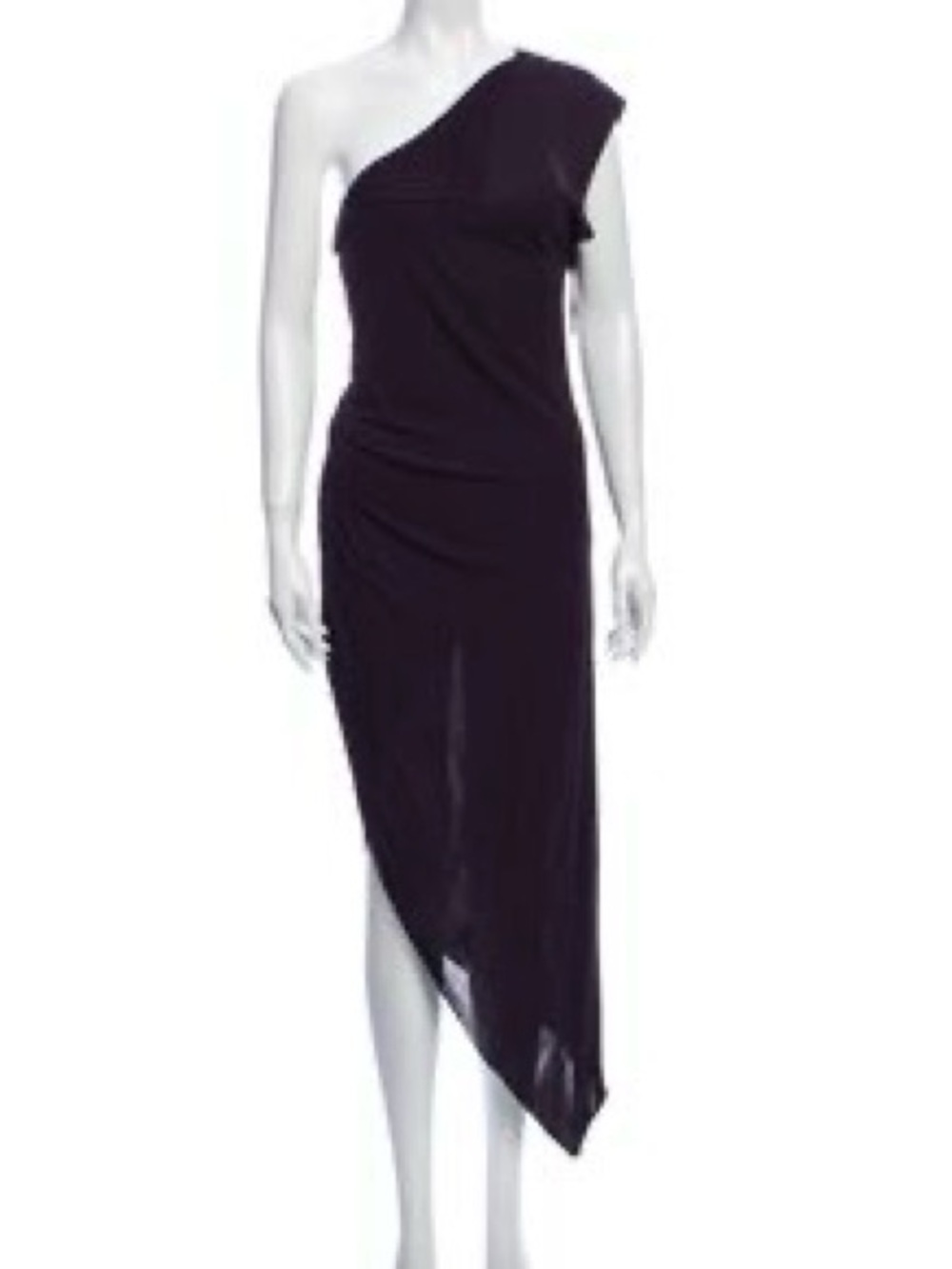 3.1 PHILIP LIM One-Shoulder Asymmetric Dark Navy Blue Black Asymmetrical Dress L